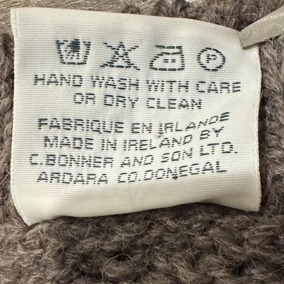 VTG Bonner of Ireland Sweater Mens Medium Brown Wool Aran Fair Isle Made Ireland - Picture 8 of 8